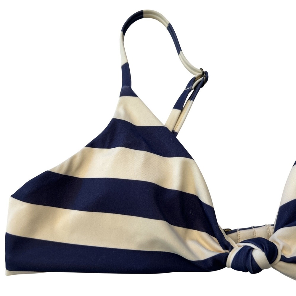 Marine Layer / Andie NWT Women's Small Santorini Bikini Top Deep Cobalt Stripe - Picture 3 of 9